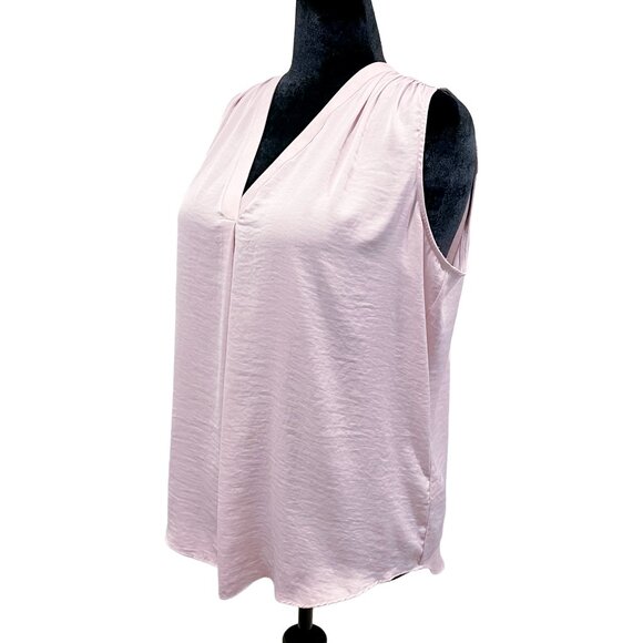 Blush-Colored V-Neck Rumple Blouse — Vince Camuto Women's 1X - Picture 6 of 12